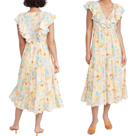 ROLLER RABBIT Ondine Dress Sandrio Floral Multicolor Pastels Cotton Silk Small - Picture 12 of 12